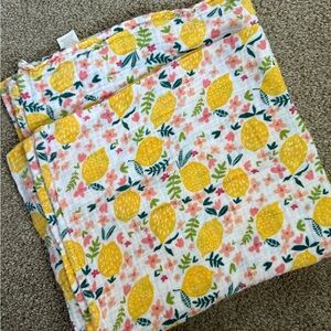 Mud Pie Citrus Blossom Muslin Swaddle Blanket
